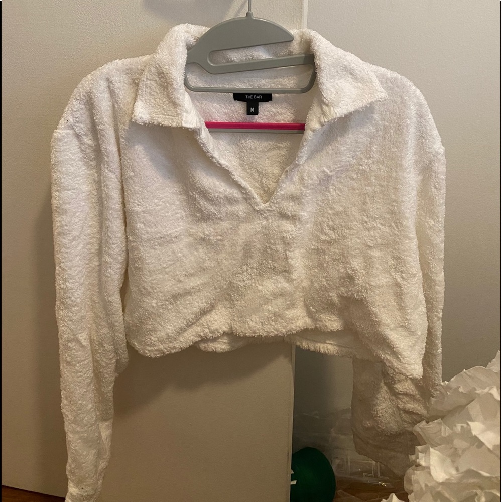 The Bar cropped terry cloth top